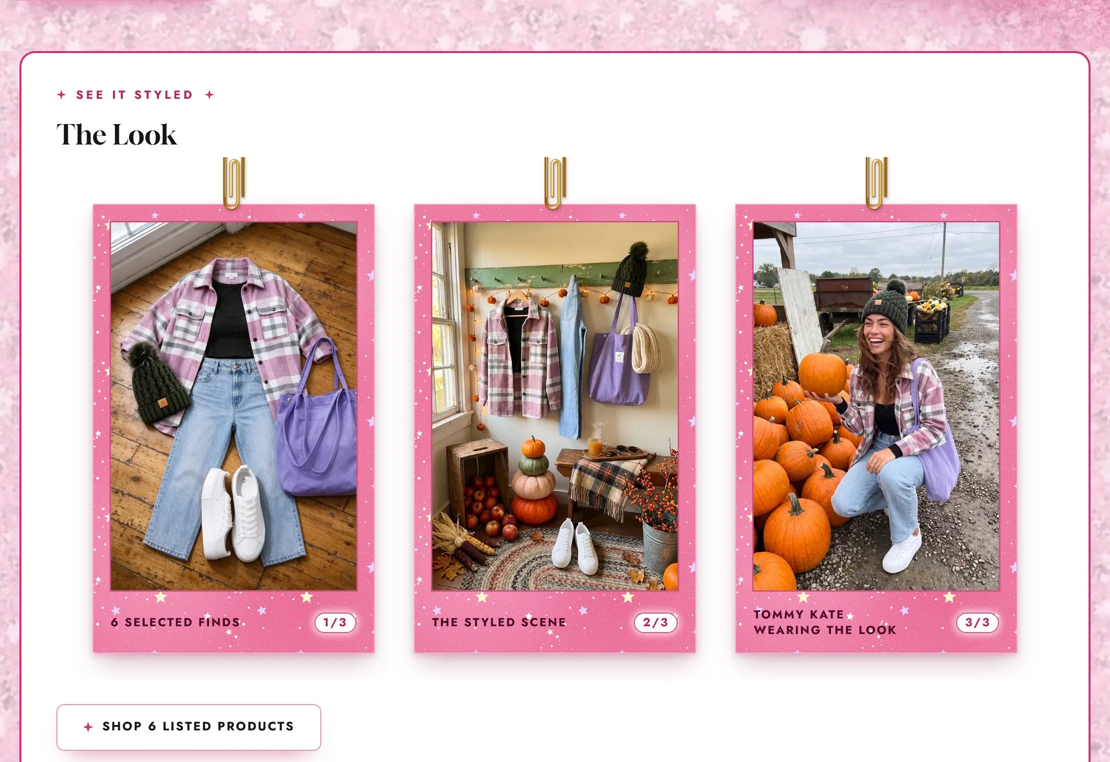 Screenshot of the live blog post The Pink Plaid Pumpkin Patch Outfit